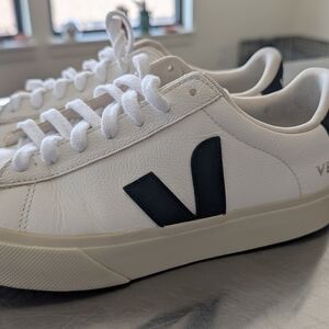 Veja Campo Leather Men's White Black 38 US 7